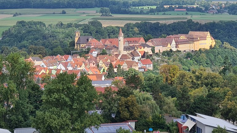 Vista da torre de água em Kirchberg an der Jagst